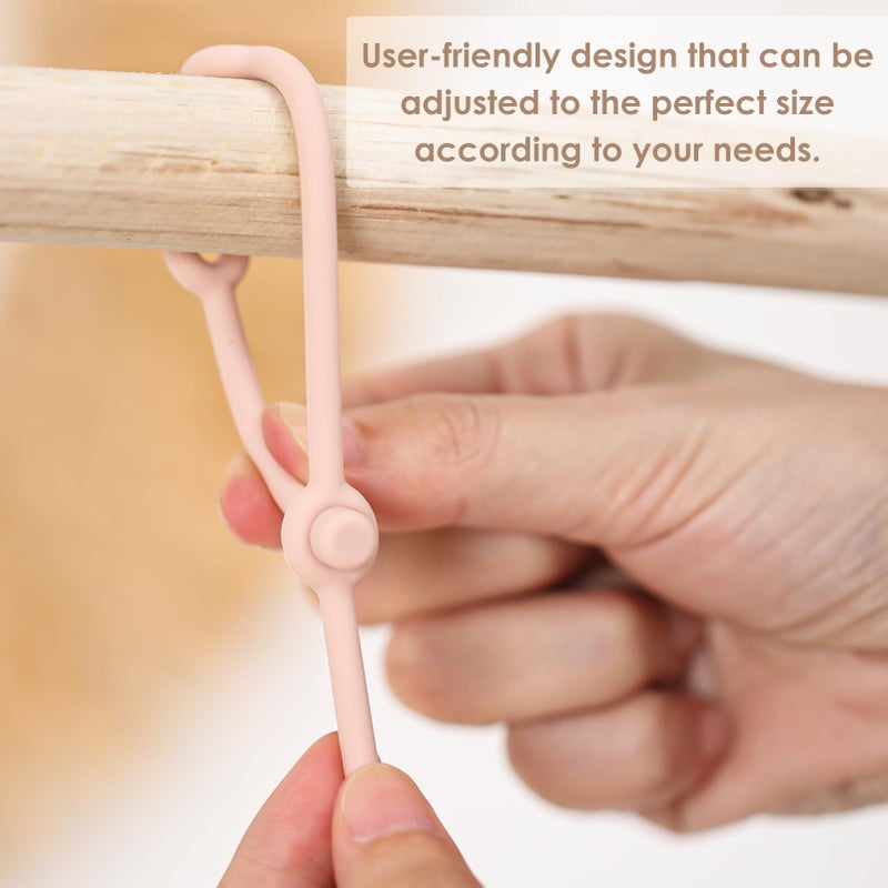 ROCCED Toy Straps for Baby 6pcs, Silicone High Chair Toys Straps Stroller Accessories Toddler Bottle Straps Car Seat Toys Baby Travel Essential Silicone Animal Design Blush+Ivory+TER - Image 3